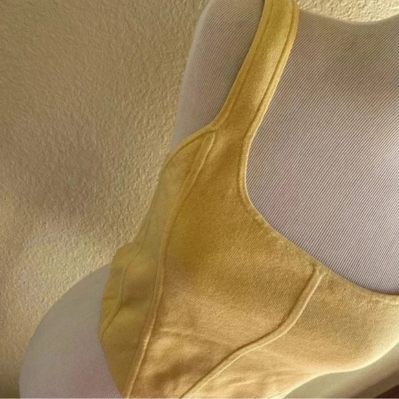 Aritzia Wilfred Natalie Knit Bustier Tank Top Crop Wheat Yellow: XL - Picture 3 of 9